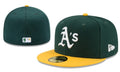 Oakland Athletics Green and Yellow Fitted Cap with Classic Team Logo
